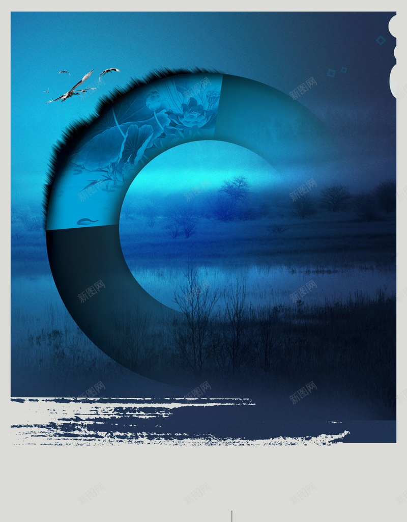 蓝色运河人家飞鸟湖泊水墨背景图psd设计背景_88icon https://88icon.com 创意 水墨 房地产 抽象 蓝色 运河人家 河面 飞鸟 湖泊 人为 圆形 倒影 夜景 水草 喜悦 扁平 渐变 几何