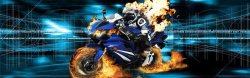 摩托车海报摩托车与火焰高清图片