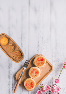 中秋月饼海报背景背景