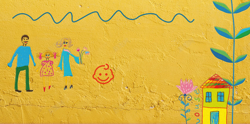 六一儿童节卡通黄色背景psd设计背景_88icon https://88icon.com 六一 儿童节 卡通 花朵 彩虹 小鸟 棒棒糖 房子 孩子画画 一家人 牵手
