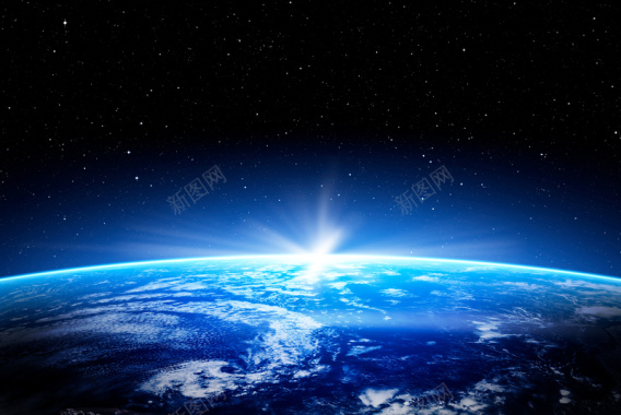 星空科技星球地球蓝色海报背景背景