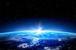 曙光星空科技星球地球蓝色海报背景高清图片