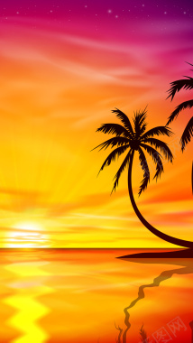 海岛椰子树背景背景