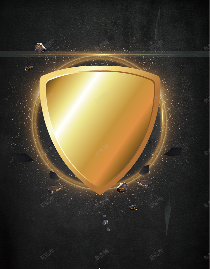 夜色里的金色盾牌背景素材psd设计背景_88icon https://88icon.com 盾牌 黑色 光圈 科幻 海报 背景 psd 高清背景设计图 震撼