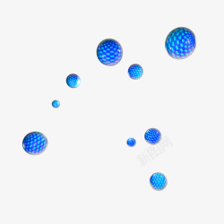 C4D素材漂浮小圆球蓝色素材