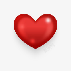 情人节元素红色立体的爱心高清图片