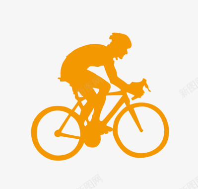 体育卡通剪影骑自行车图标