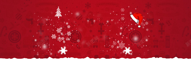 红色圣诞背景元素banner图背景