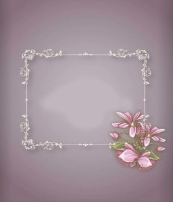 丝织简约欧式边框花朵背景图高清图片