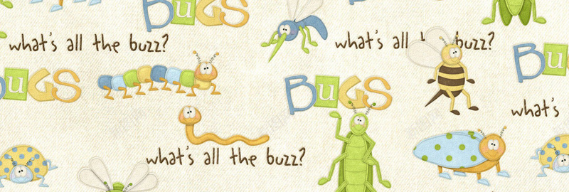 虫子聚会蜜蜂蚯蚓蚊子毛毛虫卡通昆虫背景图背景