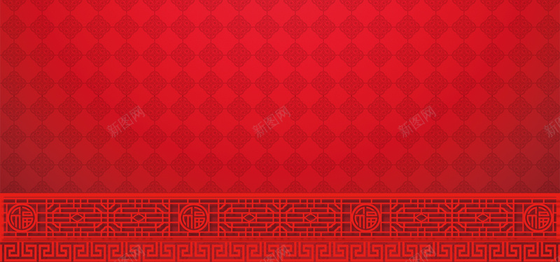 红色中国风印花背景背景