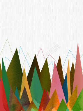 简约创意几何图形抽象森林海报背景psd背景