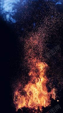 红色火焰H5背景元素背景