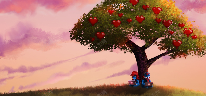 爱情苹果树背景背景