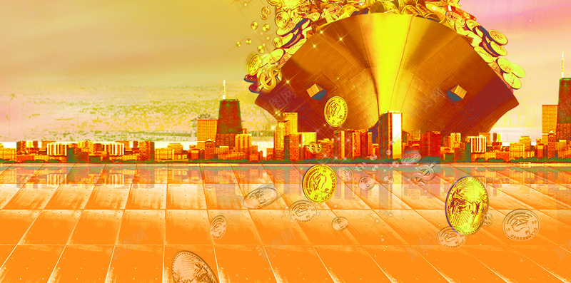 金融H5背景psd设计背景_88icon https://88icon.com 金融 金色 金币 炫酷 城市 商务 H5背景 H5 h5 科技 科幻
