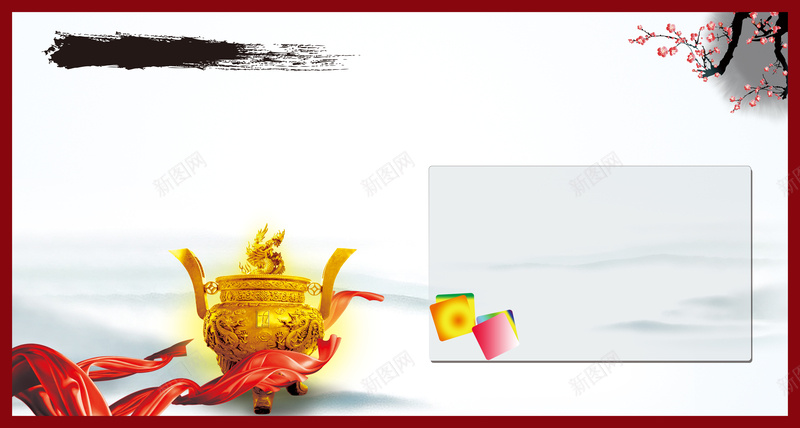 广告公司宣传海报背景素材jpg设计背景_88icon https://88icon.com 一言九鼎 企业文化 优雅 写真 印刷 喷绘 广告公司宣传 樱花 相框 红色飘带 诚信 诚信为本 边框 雕刻 鼎