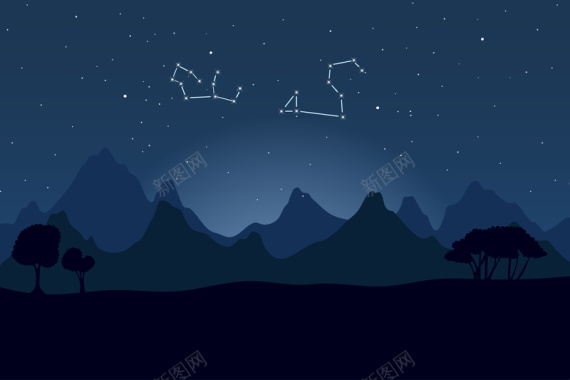 抽象星座背景的夜景观背景素材背景