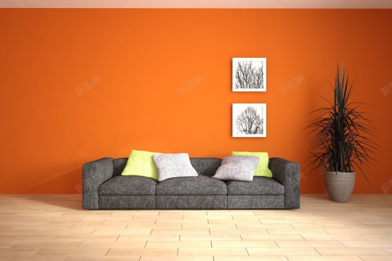 橙色墙壁上的装饰画jpg设计背景_88icon https://88icon.com 装饰画 墙壁 大气 居家 橙色 PPT
