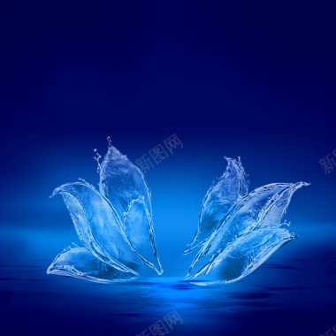 蓝色水晶花瓣背景背景