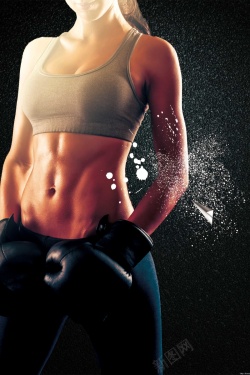 雕塑女人夏季减肥健身房宣传创意海报高清图片