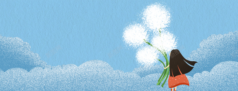 七夕浪漫蒲公英蓝色bannerpsd设计背景_88icon https://88icon.com 情人节海报 love 七夕海报 情人节 七夕 七夕素材 情人节素材 七夕情人节 七夕活动 七夕促销