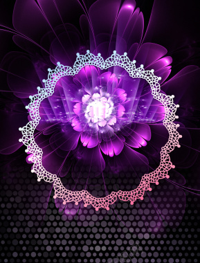 紫色梦幻情人节派对海报背景素材背景