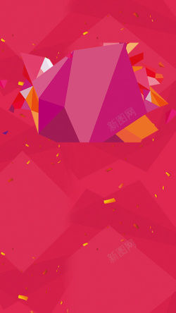 水晶格背景水晶红色淘宝天猫促销h5素材背景高清图片