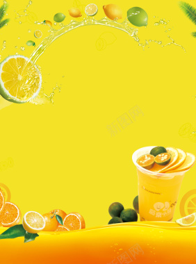 橙色柠檬视频饮品背景背景