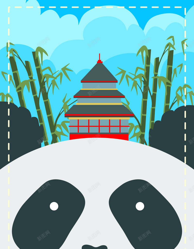 卡通手绘夏季暑假旅游四川熊猫背景素材eps设计背景_88icon https://88icon.com 暑期出行 度假 卡通 手绘 夏季 四川行 暑假 旅游 四川 熊猫 背景 素材