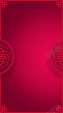 古典边框红色囍PSD分层H5背景素材背景