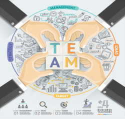 团队合作图标创意团队合作商务信息图矢量图高清图片