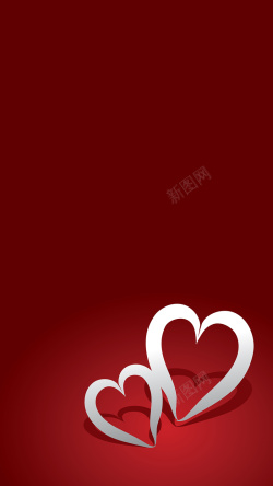 深红色爱心深红色背景简单爱心图案H5背景元素高清图片