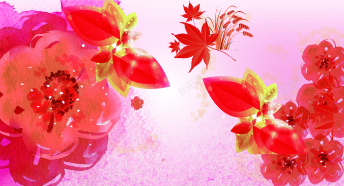 红色玫瑰花瓣背景素材背景