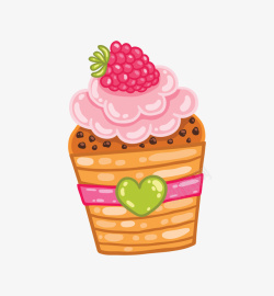 夏季甜品蛋糕卡通草莓素材