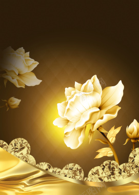 金色花朵浪漫背景背景