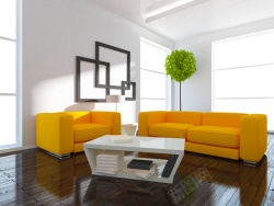 现代主义简洁客厅沙发背景素材高清图片