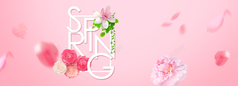 情人节粉色花朵花瓣浪漫淘宝海报背景背景