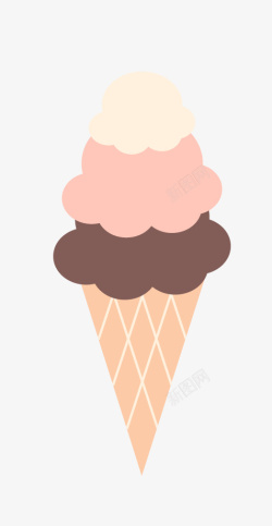 三色冰淇凌雪糕素材