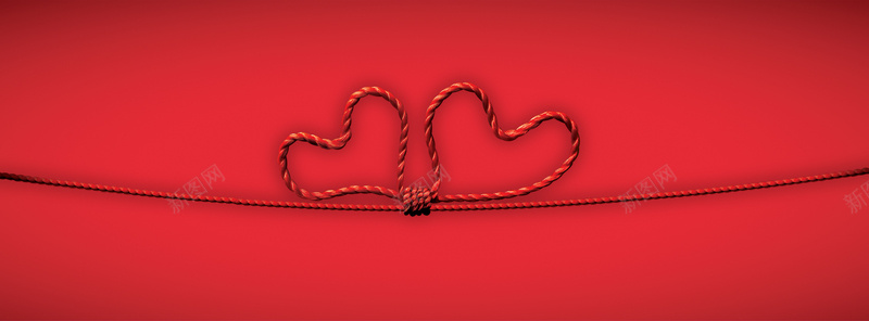 红色心形情人结背景psd设计背景_88icon https://88icon.com 海报banner 红色绳子 情人结 情人节 心形 浪漫 梦幻