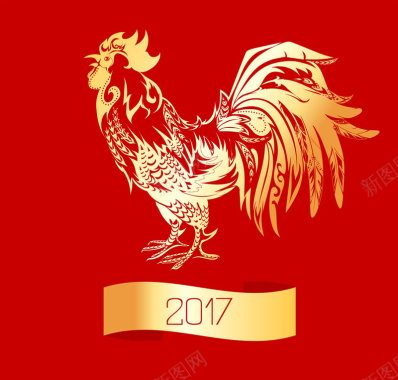 2017年年金色大公鸡背景