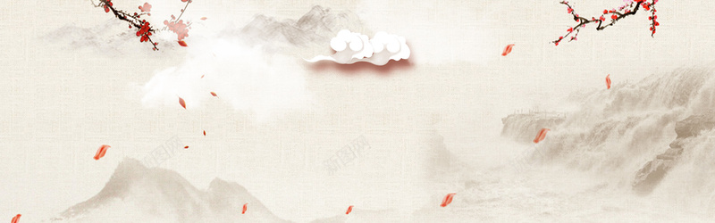 中国风灰色山水背景图背景