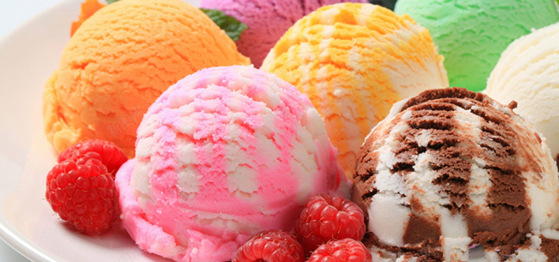 五颜六色的美味冰激凌背景背景