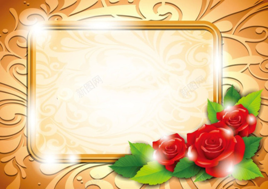 红色花朵花纹海报背景素材背景
