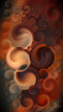 抽象棕色起泡h5背景背景