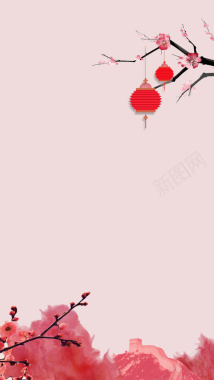 中国风古文化灯笼H5背景背景