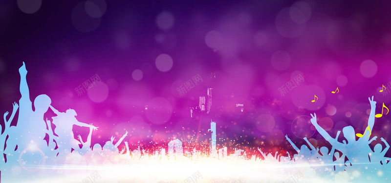 校园梦幻紫色音乐会海报背景背景