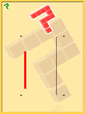 几何方块问号黄色背景素材背景