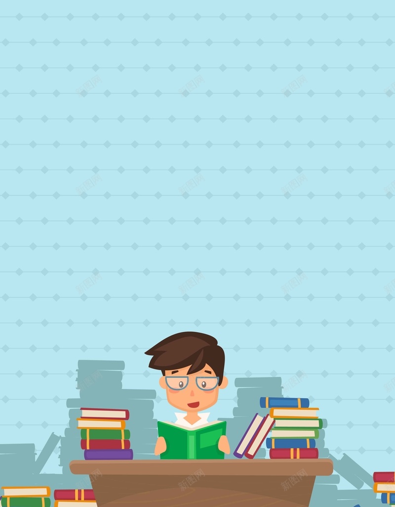 学习看书的人蓝色卡通手绘背景psd设计背景_88icon https://88icon.com 看书的人 蓝色背景 卡通 学习 手绘 插画 书本 人物 学生 背景