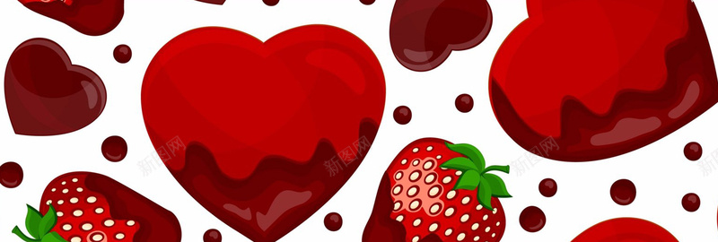 爱心草莓巧克力情人节背景图背景