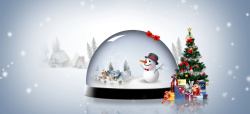 雪色背景圣诞水晶球背景高清图片